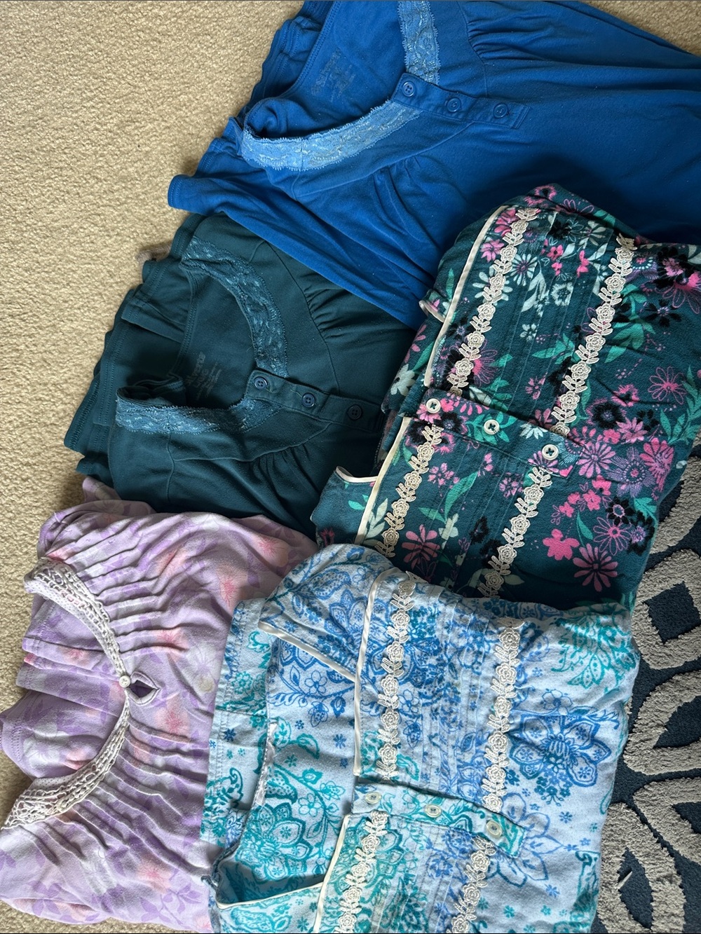 Silverts LOT open back nightgown with snaps. L/Xl